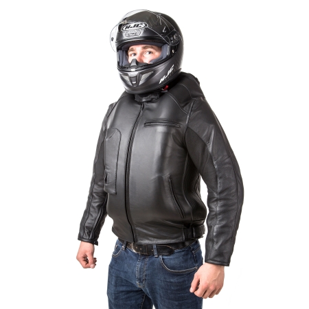 SKÓRZANA KURTKA z poduszką powietrzną HELITE Leather Roadster Black