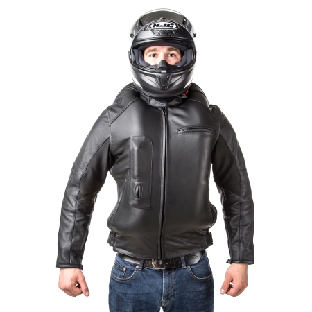 SKÓRZANA KURTKA z poduszką powietrzną HELITE Leather Roadster Black