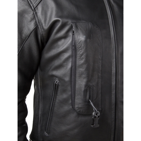 SKÓRZANA KURTKA z poduszką powietrzną HELITE Leather Roadster Black