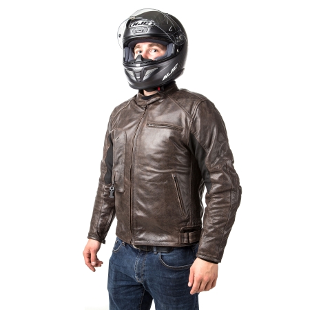 SKÓRZANA KURTKA z poduszką powietrzną HELITE Leather Roadster Vintage Brown