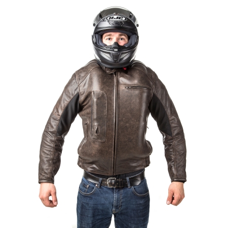 SKÓRZANA KURTKA z poduszką powietrzną HELITE Leather Roadster Vintage Brown