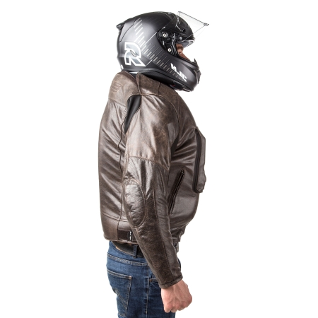 SKÓRZANA KURTKA z poduszką powietrzną HELITE Leather Roadster Vintage Brown