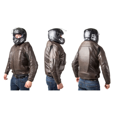 SKÓRZANA KURTKA z poduszką powietrzną HELITE Leather Roadster Vintage Brown
