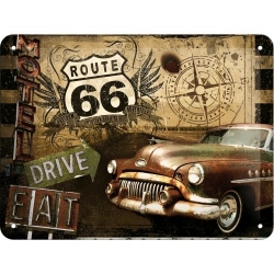 26119 Plakat 15 x 20cm Route 66 Road Tri