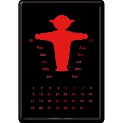 16592 Metalowy Kalendarz Ampelmann rot