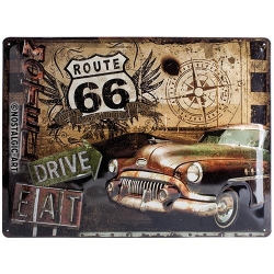 23147 Plakat 30 x 40cm Route 66 Road Tri