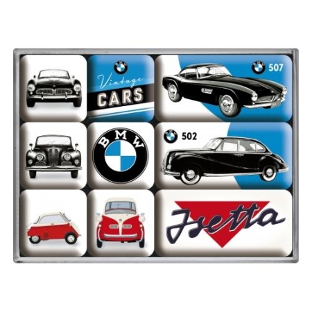 83078 Magnesy (9szt) BMW - Vintage Cars