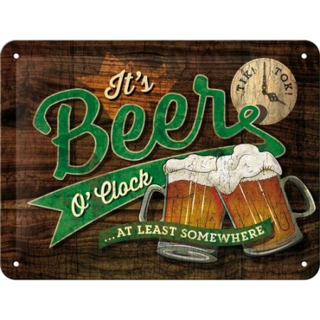 26214 Plakat 15 x 20cm Beer O Clock Glas