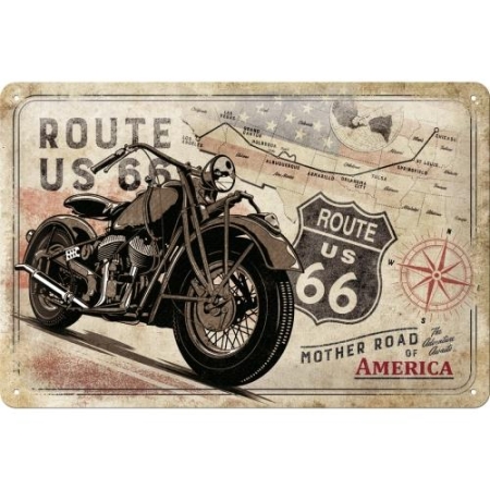 22279 Plakat 20x30 Route 66 Bike Map