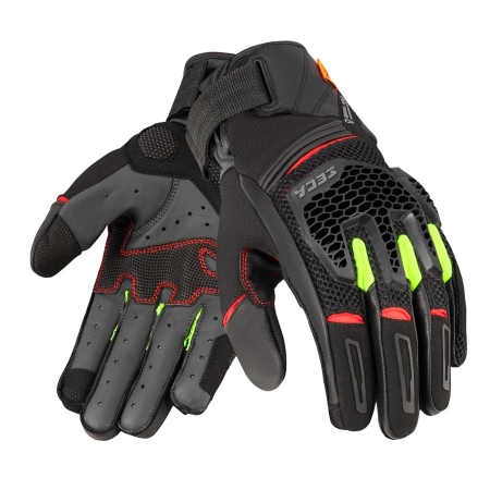 Rękawice motocyklowe Seca Gravel Black Fluo Yellow