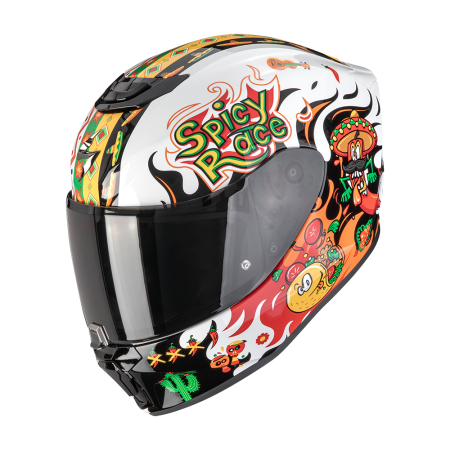 Kask motocyklowy dziecięcy Scorpion Exo-JNR Yucatan White Orange Black
