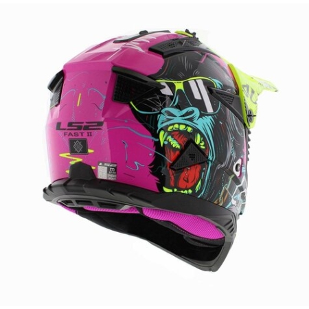 Kask motocyklowy Cross Enduro LS2 MX708 Fast II Gorilla (Pink Liner)