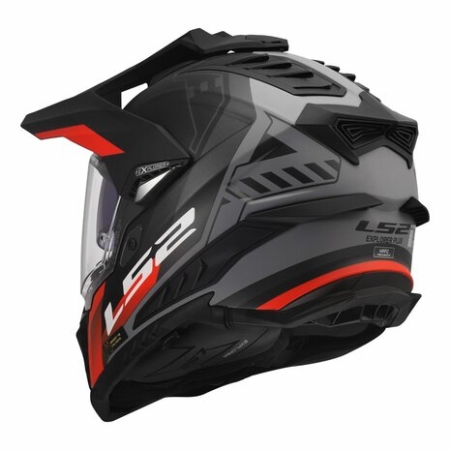 Kask motocyklowy Dual Sport LS2 Hexa Black Red Grey
