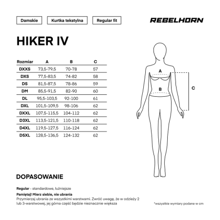 Kurtka motocyklowa Rebelhorn Hiker 4 Lady Black