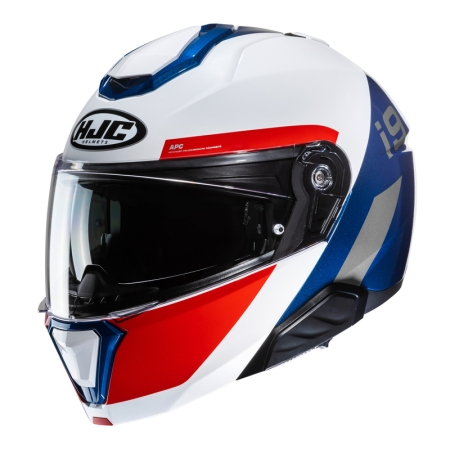 Kask motocyklowy szczękowy HJC i91 Bina White Red Blue