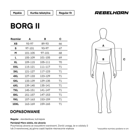 Kurtka motocyklowa Rebelhorn Borg 2 Grey Fluo Yellow