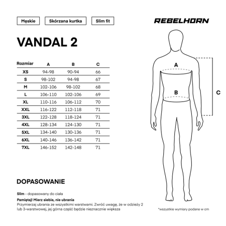 Kurtka motocyklow skórzana Rebelhorn Vandal 2 Men Black