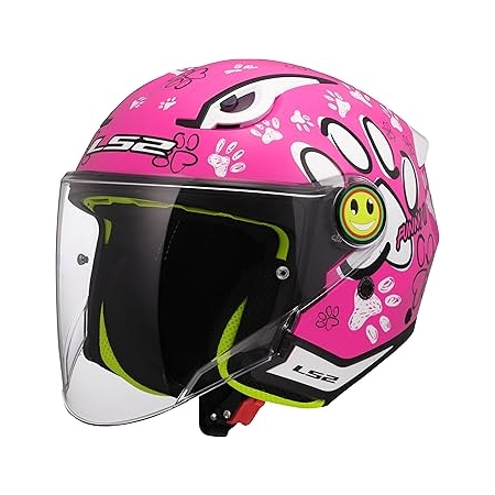 Kask dziecięcy otwarty LS2 Funny II Paws Matt Pink