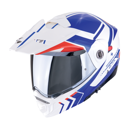 Kask motocyklowy Dual Sport (Flip-Up) Scorpion ADX-2 Lews White Blue Red