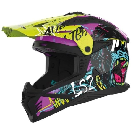 Kask motocyklowy Cross Enduro LS2 MX708 Fast II Gorilla (Black Liner)