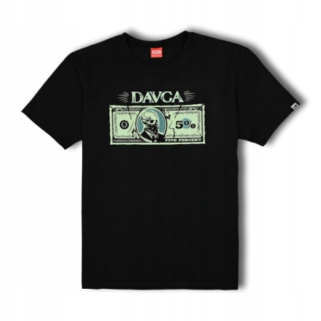 Davca T-Shirt Męski Czarny 5%