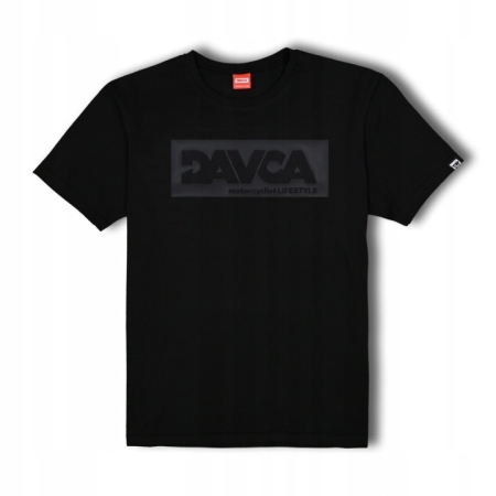 Davca T-Shirt Męski Czarny Logo Matt Black