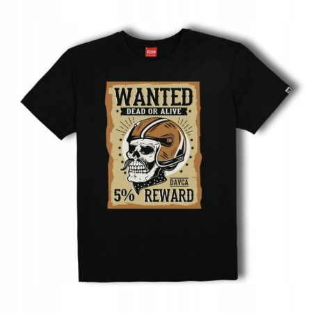 Davca T-Shirt Męski Czarny Wanted