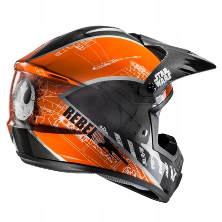 Kask motocyklowy Cross Enduro HJC CS-MX REBEL X-WING STAR WARS SILVER-ORANGE