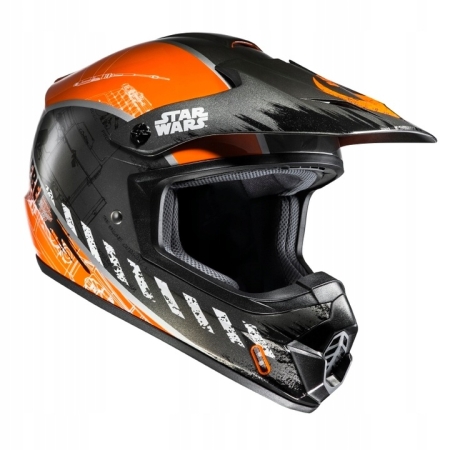 Kask motocyklowy Cross Enduro HJC CS-MX REBEL X-WING STAR WARS SILVER-ORANGE