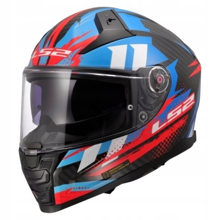 Kask integralny LS2 Vector II Carbon Tantic Blue Red