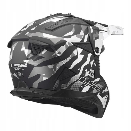 Kask motocyklowy Cross Enduro LS2 MX708 Fast II Grotesk Grey