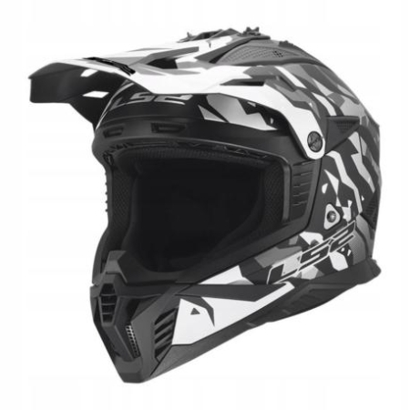 Kask motocyklowy Cross Enduro LS2 MX708 Fast II Grotesk Grey