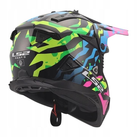 Kask motocyklowy Cross Enduro LS2 MX708 Fast II Grotesk Pink