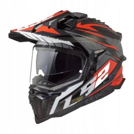 Kask motocyklowy Dual Sport LS2 Explorer Spire Titan Red