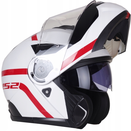 Kask szczękowy LS2 Strobe II Autox White Red