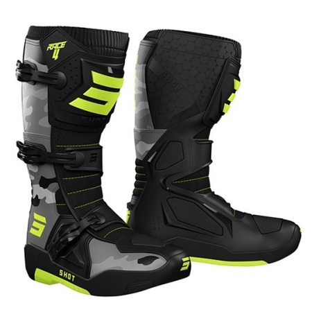 Buty motocyklowe Cross Enduro Shot Race 4 Camo Yellow