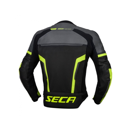 Skórzana kurtka motocyklowa Seca Hooligan Titanium Fluo