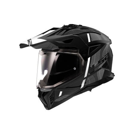 Kask motocyklowy Dual Sport LS2 MX702 Pioneer II Hill Black White