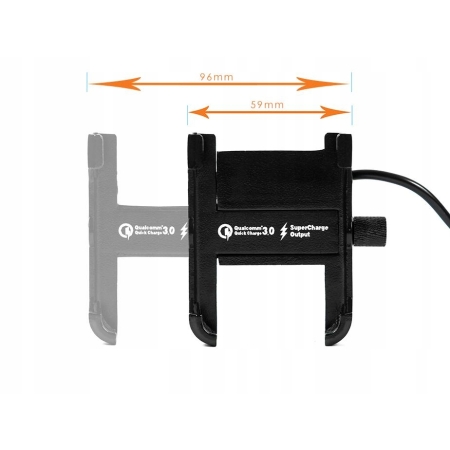 Uchwyt motocyklowy na kierownicę eXtreme R8 USB QC