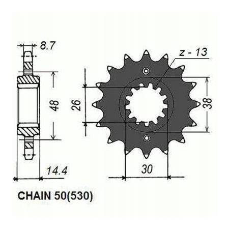 Sunstar zębatka zdawcza przednia SUNF512-16 530