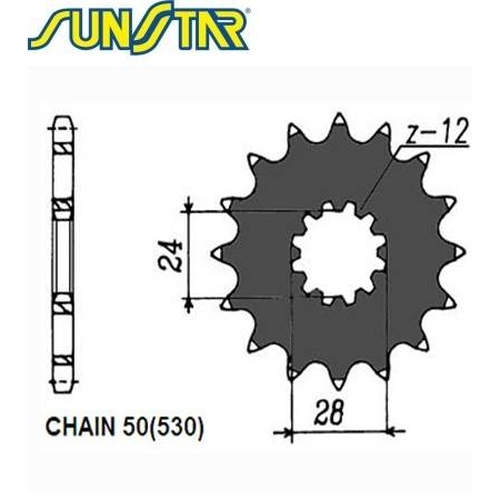 Sunstar zębatka zdawcza przednia SUNF516-17 530
