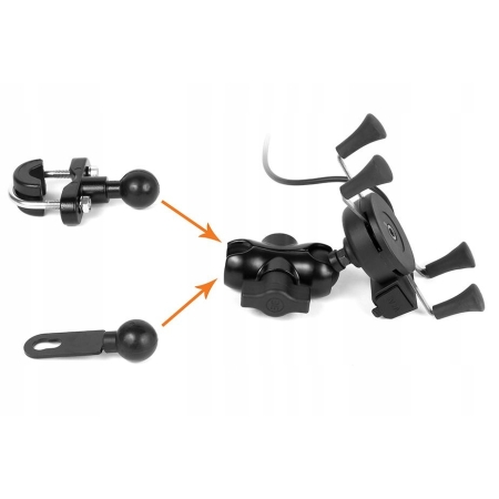 Extreme Uchwyt motocyklowy typu RAM L USB