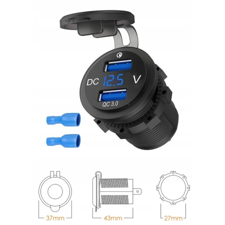 Extreme Gniazdo zapalniczki motocyklowe 2x USB
