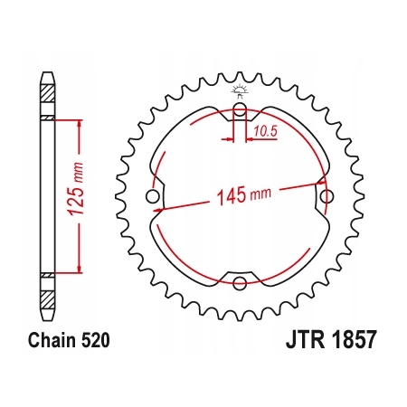 JT Zębatka napędowa tylna JTR1857.38 520