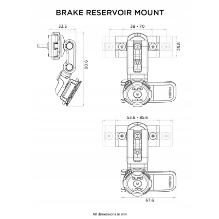 Quad Lock Podstawa montowana na zbiorniczku hamulcowym V2