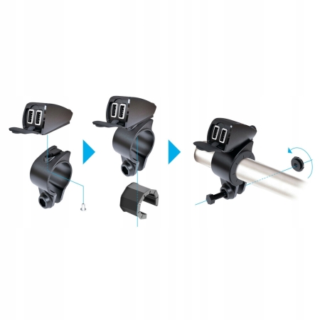 LAMPA ładowarka 2x USB na kierownicę 38828