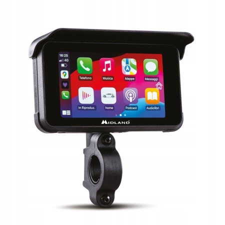 Ekran Android Auto do motocykli Midland BikePlay Guardian Kamery+TMPS