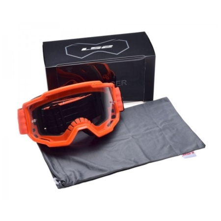 Gogle Enduro LS2 Charger Orange z szybą bezbarwną