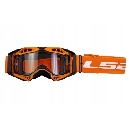 Gogle Enduro LS2 Aura Black/Orange z szybą bezbarwną