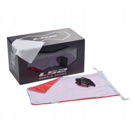 Gogle Enduro LS2 Aura Black/Red z szybą bezbarwną